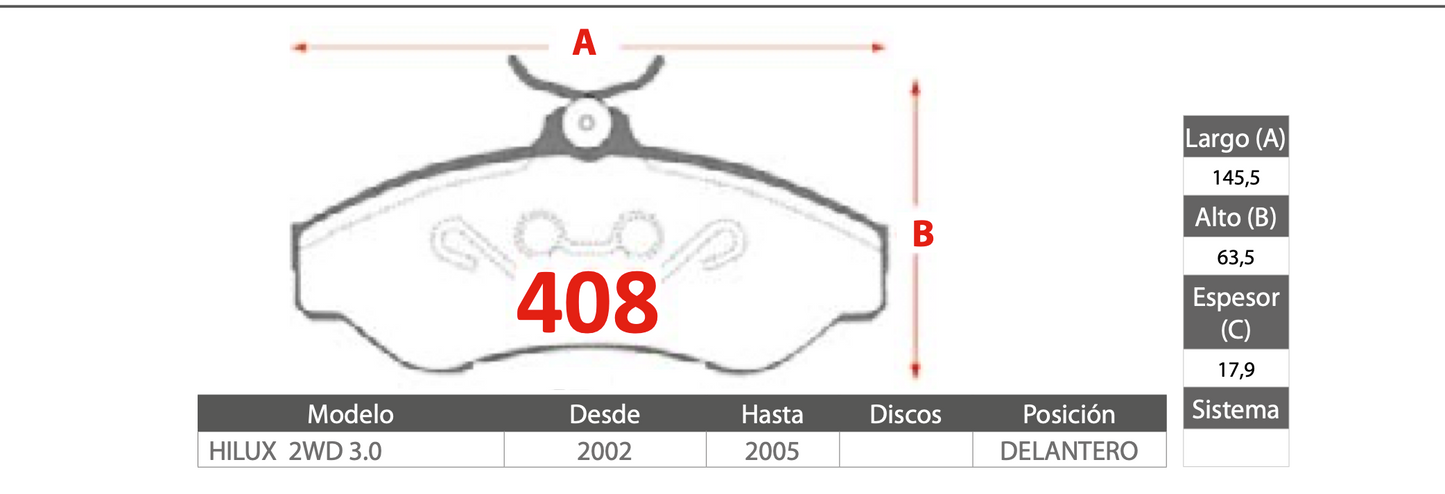 Pastilla de Freno PM Toyota (Hilux 2WD)