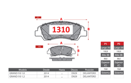 Pastilla de Freno Hyundai (Grand I10) Delantero - AP