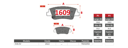 Pastilla de Freno PM Kia (EV6 EV) - Trasero