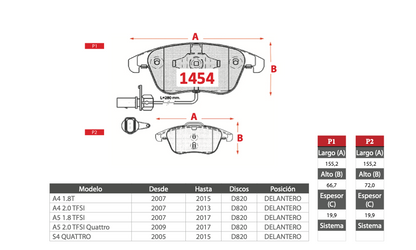 Pastilla de Freno GTX GOLD CERAMIC Audi (A4, A5, S4)