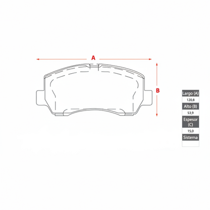 Pastilla de Freno GTX GOLD CERAMIC Changan (S100, MS201) - Delantera