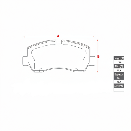 Pastilla de Freno PM Changan (S100, MS201) - Delantera